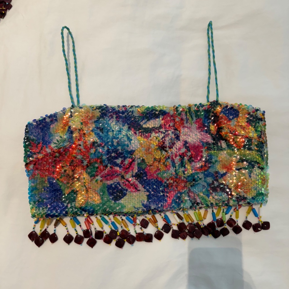 Alexis Storm Beaded Fringe Skirt in Botanical Sequin - Top & Bottom: Size XS - Picture 11 of 14